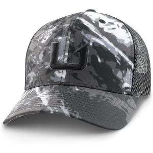 imageHUK Trucker AntiGlare Snapback Fishing Hat for MenMossy Oak Stormwater Midnight