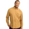 imageHUK Mens Creekbed Solid Long Sleeve Button Fishing ShirtSand Piper