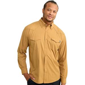 imageHUK Mens Creekbed Solid Long Sleeve Button Fishing ShirtSand Piper
