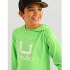 imageHUK Boys Icon Hoodie Fishing Shirt with Sun Protection for KidsSummer Green