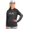 imageHUK Boys Pursuit Long Sleeve Graphic Hoodie Lightweight UPF Sun Protection QuickDrying Fishing ShirtVolcanic Ash