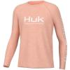 imageHUK Boys Pursuit Pattern Long Sleeve Fishing Shirt for KidsHeather  Peach Nectar