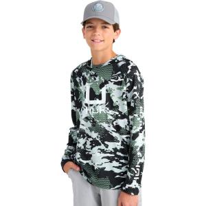 imageHUK Boys Icon Hoodie Fishing Shirt with Sun Protection for KidsBlack 20