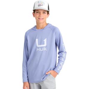 imageHUK Boys Icon Hoodie Fishing Shirt with Sun Protection for KidsLightning Sky