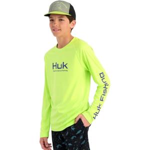 imageHUK Boys Pursuit Solid Long Sleeve Fishing Shirt for KidsSharp Green