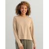 imageHUK Womens Bayside Pullover Crew Midweight Soft Jersey Cropped Sweatshirt with ThumbholesMarl Heather