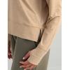 imageHUK Womens Bayside Pullover Crew Midweight Soft Jersey Cropped Sweatshirt with ThumbholesMarl Heather