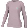 imageHUK Womens Pursuit Pattern Long Sleeve Sun Protecting Fishing ShirtWave Stripe  Elderberry Heather