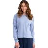 imageHUK Womens Bayside Pullover Crew Midweight Soft Jersey Cropped Sweatshirt with ThumbholesLightning Sky Heather