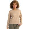 imageHUK Womens Bayside Pullover Crew Midweight Soft Jersey Cropped Sweatshirt with ThumbholesMarl Heather