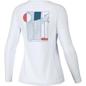 imageHUK Womens Pursuit Pattern Long Sleeve Sun Protecting Fishing ShirtTres Box  White