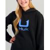 imageHUK Cotton Fleece Hoodie Soft Warm Comfortable Hooded Sweatshirt Pullover for KidsBlack