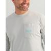 imageHUK Mens Kc Scott Tee Comfortable Performance Fishing Long Sleeve TShirt with Chest PocketArt Series  Harbor Mist