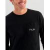 imageHUK Mens Kc Scott Tee Comfortable Performance Fishing Long Sleeve TShirt with Chest PocketFreshwater  Black