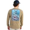 imageHUK Mens Kc Scott Tee Comfortable Performance Fishing Long Sleeve TShirt with Chest PocketArt Series  Volcanic Ash