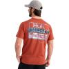 imageHUK Mens Kc Scott Tee Comfortable Performance Fishing Short Sleeve TShirt with Chest PocketLures  Crew Red
