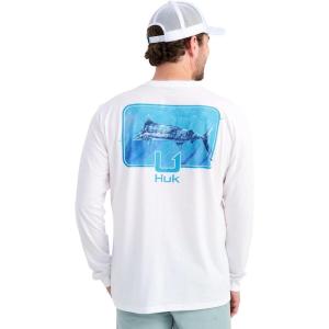imageHUK Mens Kc Scott Tee Comfortable Performance Fishing Long Sleeve TShirt with Chest PocketArt Series  White 20