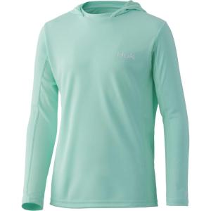 imageHUK UnisexChild Icon X Hoodie  Kids LongSleeve Shirt with Sun ProtectionBeach Glass