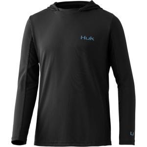 imageHUK UnisexChild Icon X Hoodie  Kids LongSleeve Shirt with Sun ProtectionBlack