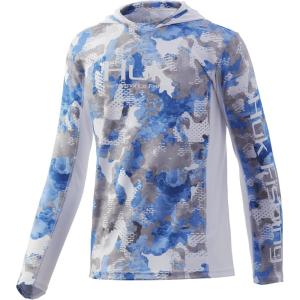 imageHUK UnisexChild Icon X Hoodie  Kids LongSleeve Shirt with Sun ProtectionIce Boat