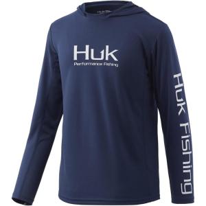 imageHUK UnisexChild Icon X Hoodie  Kids LongSleeve Shirt with Sun ProtectionSargasso Sea