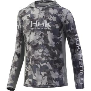 imageHUK UnisexChild Icon X Hoodie  Kids LongSleeve Shirt with Sun ProtectionStorm