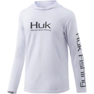 imageHUK UnisexChild Icon X Hoodie  Kids LongSleeve Shirt with Sun ProtectionWhite