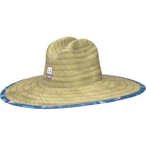 imageHUK Unisex Kids Straw Wide Brim Fishing ampamp Beach HatKc Fish and Flag  Set Sail