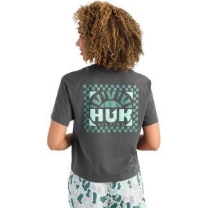 image:imageHUK Womens Pocket Tee Comfortable Performance Fishing Short Sleeve TShirt with Chest Pocket for WomenRising Sun  Volcanic Ash