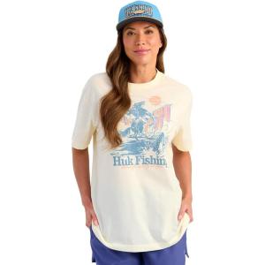 image:imageHUK Womens Short Sleeve Performance Tee Fishing TShirt for WomenTrout Wrangle  Egret