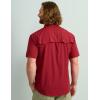 image:imageHUK Mens Diamond Back Solid Short Sleeve Button Down Shirt Fishing Shirt for MenScarlet Blaze