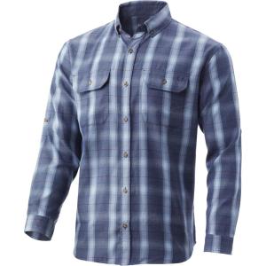 image:imageHUK Maverick Fishing Flannel Shirt  Performance Button DownSilver Blue