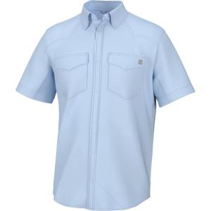 image:imageHUK Mens Diamond Back Solid Short Sleeve Button Down Shirt Fishing Shirt for MenIce Water