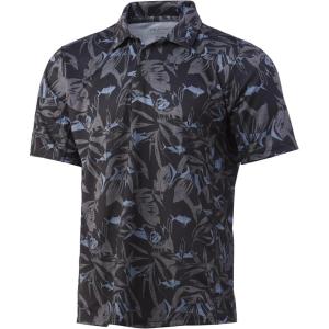 image:imageHUK Mens Icon X Polo  Fishing Shirt with 50 UPF Sun ProtectionOcean Palm  Volcanic Ash