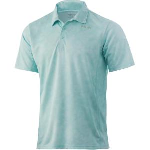 image:imageHUK Mens Icon X Polo  Fishing Shirt with 50 UPF Sun ProtectionRunning Lakes  Beach Glass