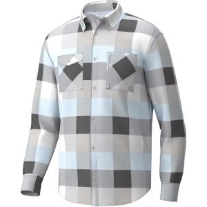 image:imageHUK Mens Soft Stretch Flannel Performance Button DownHarbor Mist