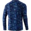 image:imageHUK Mens Pursuit Vented Long Sleeve Shirt30 UPF Fishing ShirtOcean Palm  Sargasso Sea