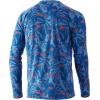 image:imageHUK Mens Pursuit Vented Long Sleeve Shirt30 UPF Fishing ShirtOcean Palm  Titanium Blue