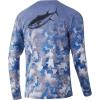 image:imageHUK Mens Pursuit Vented Long Sleeve Shirt30 UPF Fishing ShirtRefraction Fish Fade  Ice Boat