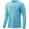 image:imageHUK Mens Pursuit Vented Long Sleeve Shirt30 UPF Fishing ShirtScuba Blue