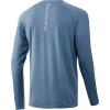 image:imageHUK Mens Pursuit Vented Long Sleeve Shirt30 UPF Fishing ShirtSilver Blue