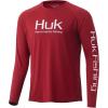 image:imageHUK Mens Pursuit Vented Long Sleeve Shirt30 UPF Fishing ShirtBlood Red