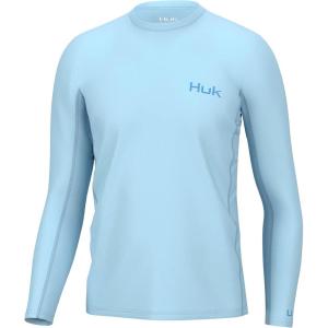 image:imageHUK Mens Icon X Long Sleeve Shirt Performance Fishing ShirtCrystal Blue