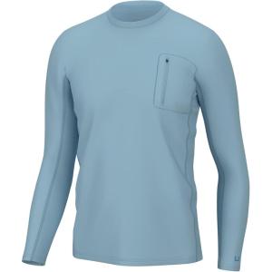 image:imageHUK Mens Icon X Pocket Shirt Long Sleeve Performance Fishing ShirtCrystal Blue
