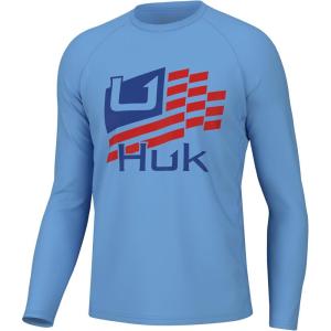 image:imageHUK Mens Pursuit Pattern Long Sleeve Shirt Performance Fishing ShirtHuk Stripes  Marolina Blue