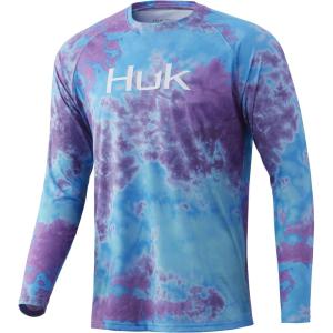 image:imageHUK Mens Pursuit Vented Long Sleeve Shirt30 UPF Fishing ShirtBlue Radiance