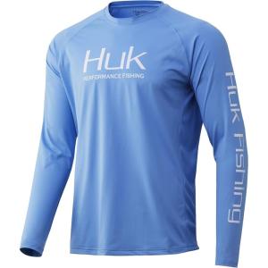 image:imageHUK Mens Pursuit Vented Long Sleeve Shirt30 UPF Fishing ShirtCarolina Blue