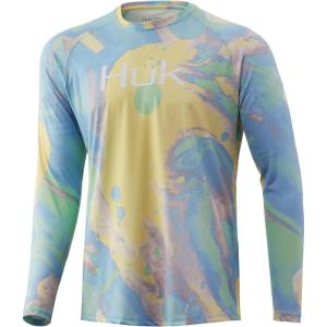 image:imageHUK Mens Pursuit Vented Long Sleeve Shirt30 UPF Fishing ShirtElectric Green