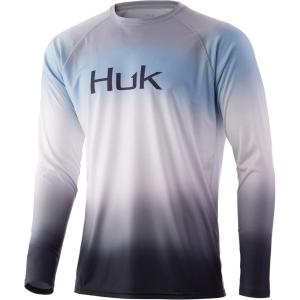 image:imageHUK Mens Pursuit Vented Long Sleeve Shirt30 UPF Fishing ShirtFlare Rade  Overcast Grey