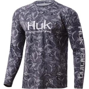 image:imageHUK Mens Pursuit Vented Long Sleeve Shirt30 UPF Fishing ShirtMarlin Mayhem  Iron